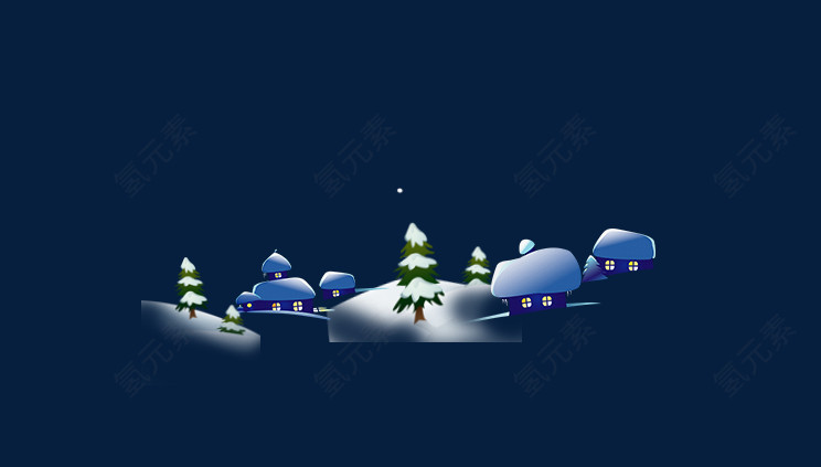 冬季雪景中的房屋