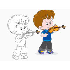 拉小提琴的小男孩