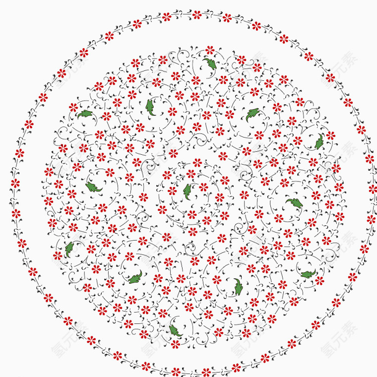 小清新花环矢量素材