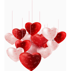 矢量立体爱心气球