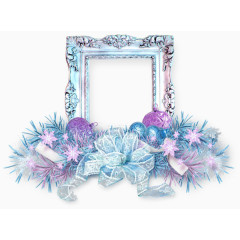 卡通蓝色蝴蝶结装饰相框