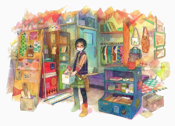 杂货铺插画