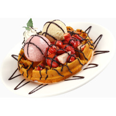 水果冰淇淋松饼