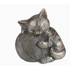 青铜小猫毛线球装饰品