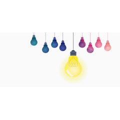 创意彩色发光灯泡