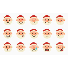 矢量圣诞老人表情包