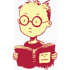 矢量带眼镜的小男孩