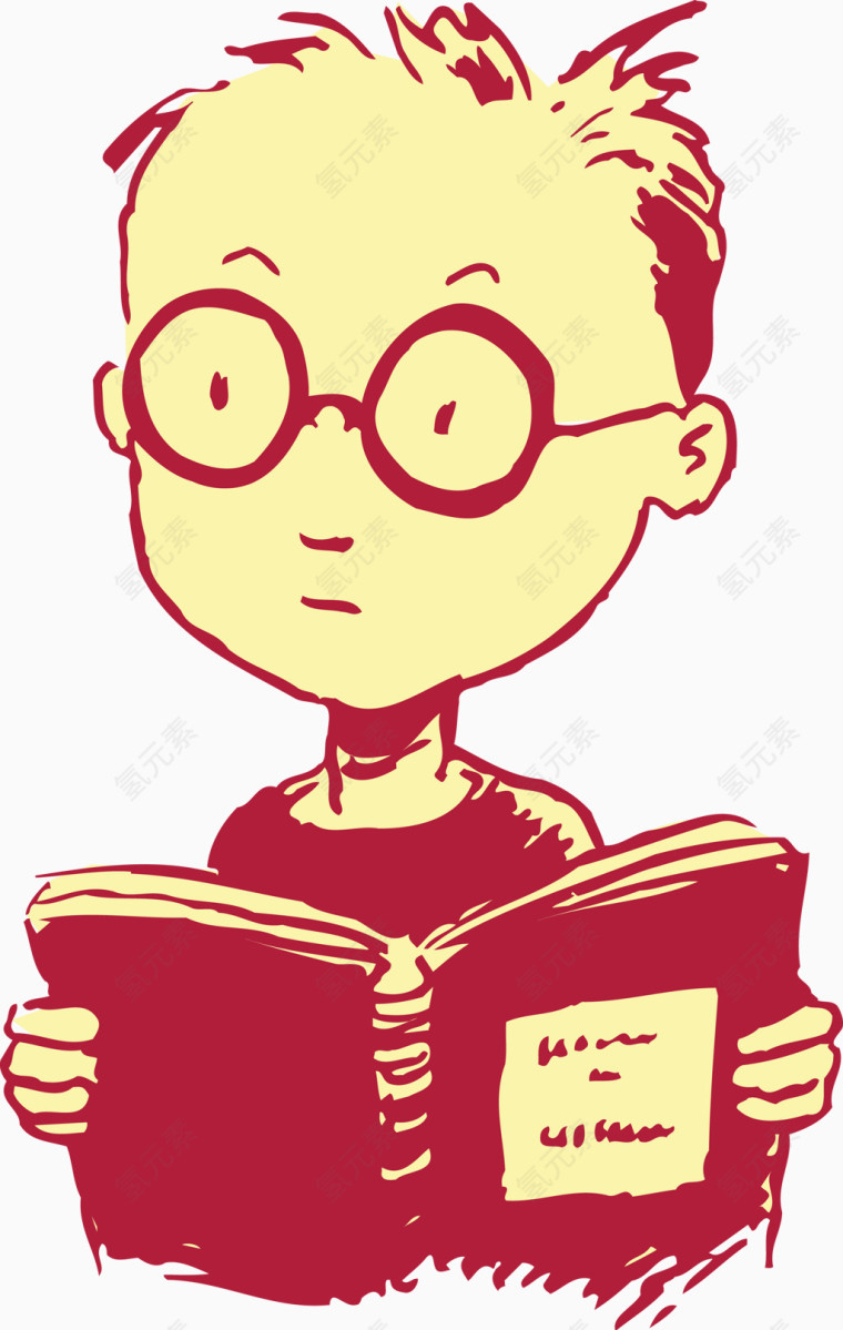 矢量带眼镜的小男孩