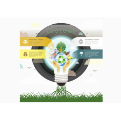 矢量灯泡环保设计