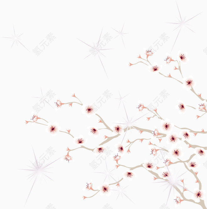 淡雅梅花矢量图