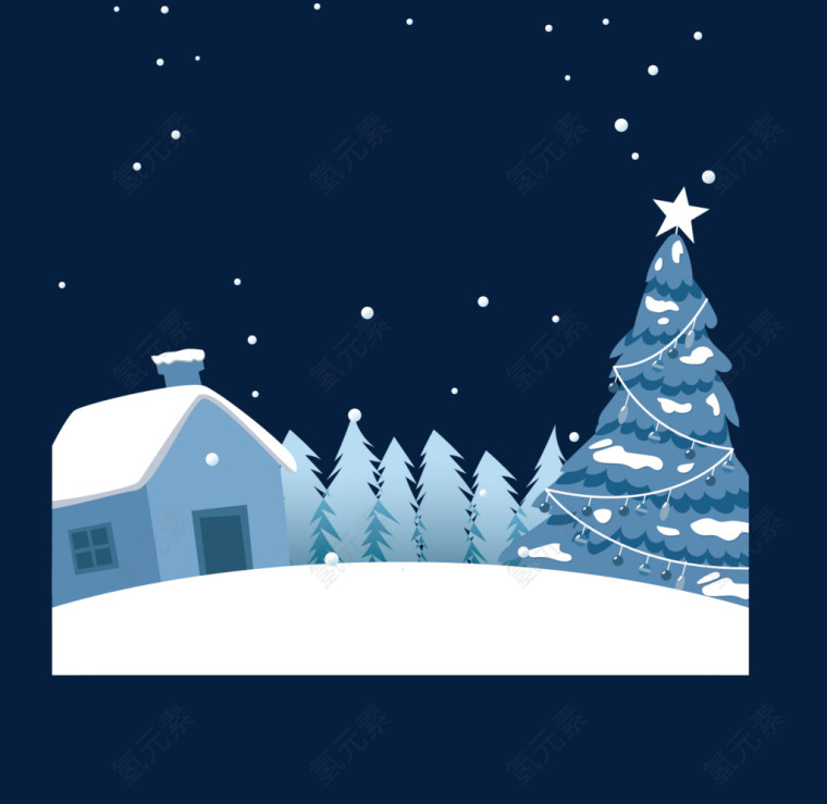 可爱雪景大雪素材