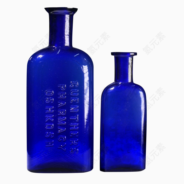 宝蓝色酒瓶
