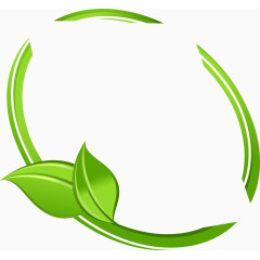 矢量手绘绿叶边框