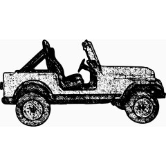 铅笔画吉普车小车素材矢量