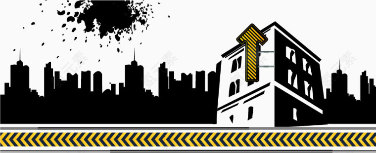 矢量手绘建筑城市