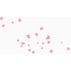 粉色漂浮玫瑰花瓣装饰