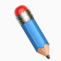 蓝色质感立体铅笔画笔