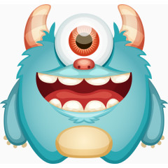 时尚卡通蓝色怪兽设计