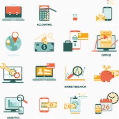 矢量电脑放大镜手机