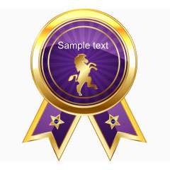 矢量图标价签英文紫色圆形