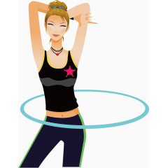 呼啦圈美女矢量运动美女