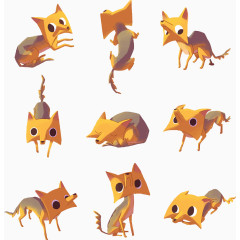 矢量创意手绘狐狸