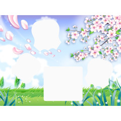 春天背景照片边框背景元素