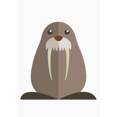 扁平化动物元素矢量图海狮