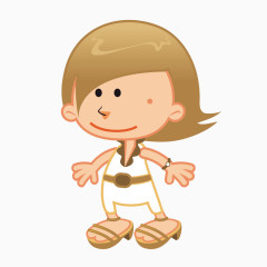 矢量白色朋克风可爱男孩