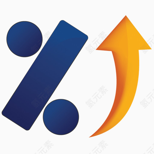 百分号上升箭头图标