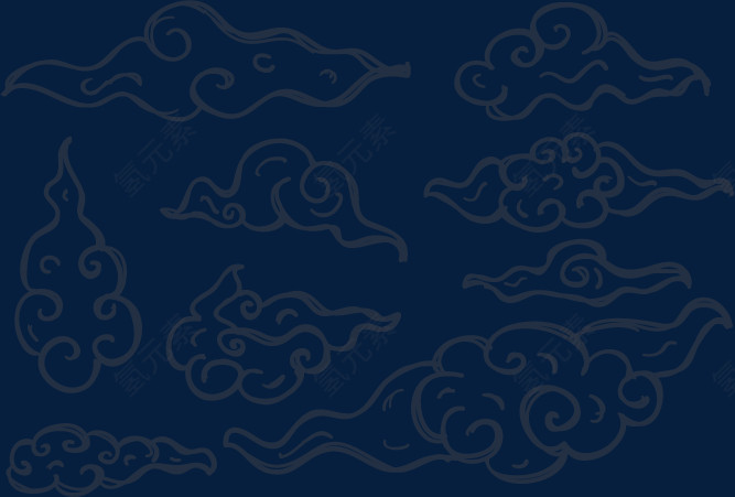 矢量简洁白云