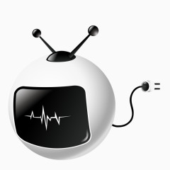 黑白的卫视电视模型