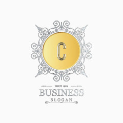 金色圆圈线条设计