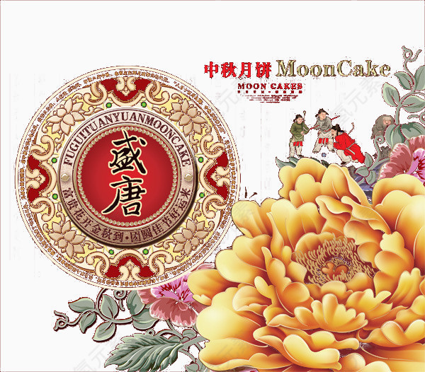 有质感的中秋月饼包装花纹