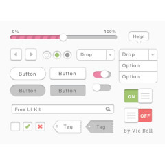 白色UI按钮图标