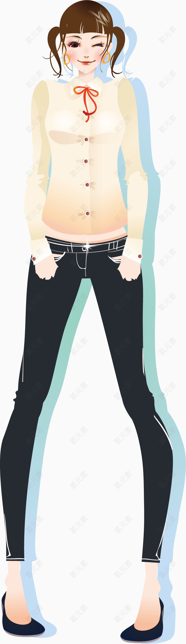 卡通女孩矢量图