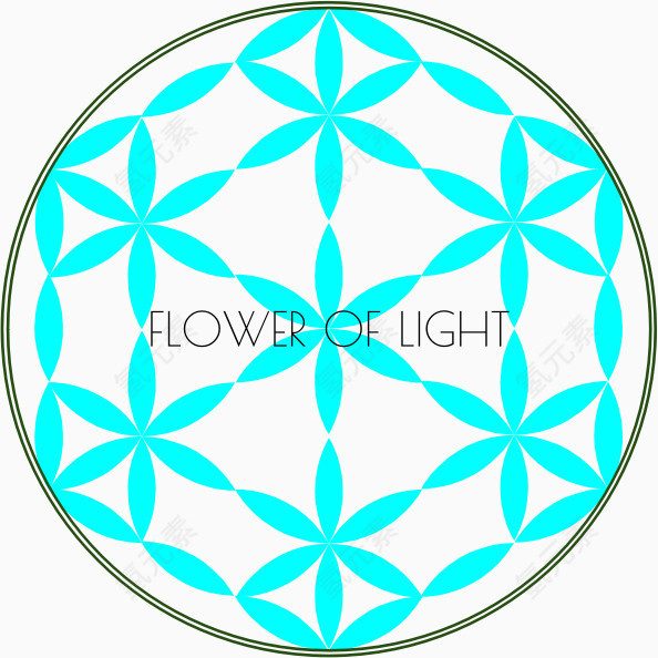 蓝色矢量花图案