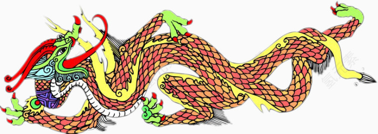 红色龙纹