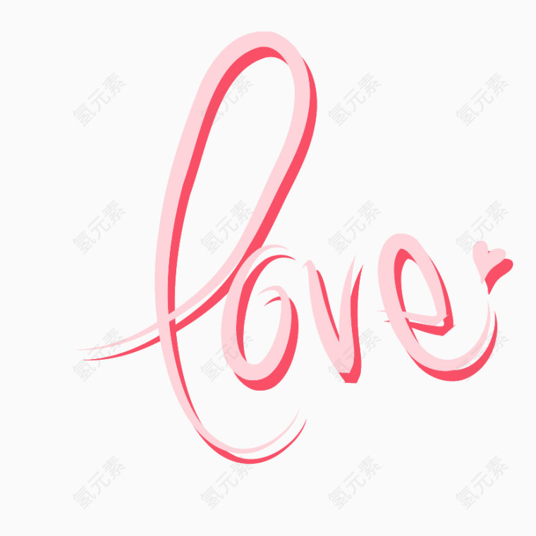 粉色LOVE艺术字矢量图