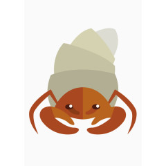 扁平化动物元素矢量图海边