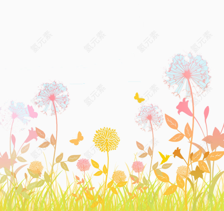 PPT背景素材蒲公英