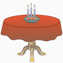 圆形餐桌与蜡烛