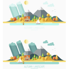 不一样天气的山脉森林