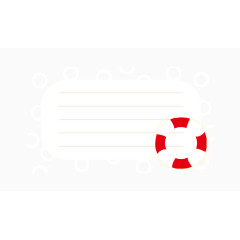 矢量卡通游泳圈日记本素材