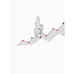 灰色上升时间轴及人形图标