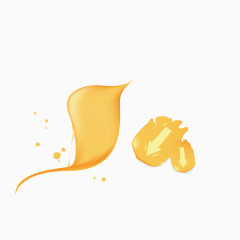 金黄色 墨迹 箭头 流线型  装饰图案