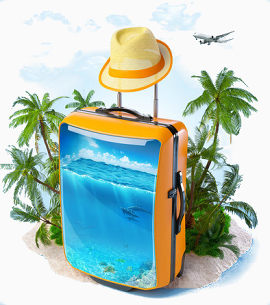 海滩度假旅行素材