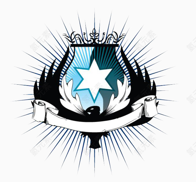 奖杯设计黑色五角星