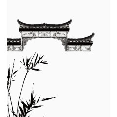 复古中式屋檐建筑