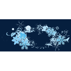 雪花提示框图片素材